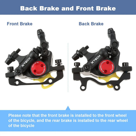 Line Pull Hydraulic Disc Brake Calipers for Mountain Bikes and E Bikes, Hydraulic Mechanical Disc Brakes Front and Rear, 2 Pack Black