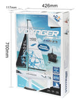 Box of Voyager 400 2.4GHz RC Sailboat with Detachable Motor for Indoor or Windless Day Sailing, remote included