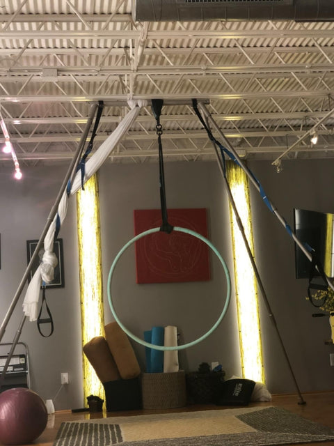 Black 2 Pack Polyester Round Sling 2 Ft Pro Grade Heavy Duty Rigging Strap With 2600 Lb Vertical Capacity for aerial hoop lyra setup