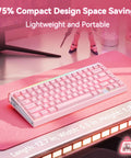 Sick Speed Wireless Gaming Keyboard With Seventy Five Percent Layout And Lightning Fast Rapid Trigger Switches Featuring Eight Thousand Hertz Polling Rate Zero Lag Response And Smooth Magnetic Axis Actions In Classic Black on a pink desk.
