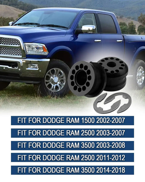 Dodge Ram 1500 2500 3500 4x4 Transfer Case Shifter Linkage Bushing Grommet Replacement For Smoother Shifts And Less Vibration No More Grind Quiet Ride Includes 2 Pcs And 2 Metal Clips; black silicone bushings and clips