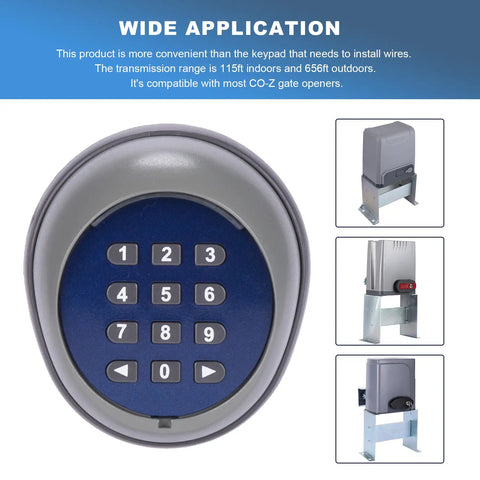 Wireless Gate Keypad With Keyless Entry For Sliding Gate Opener Motor Remote Operator Panel And High Security Dual Channel Transmitter Easy Install Weather Resistant Access Control For Homes And Businesses