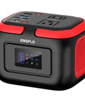 Portable Power Station 97.68Wh Solar Generator With 110V AC Output 120W Peak USB Fast Charge DC LED Light And High Density Lithium Battery For Your Go To Outdoor Camping Home Backup And Emergency Power, showing front view with display and outlets.