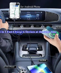 High Power USB C Car Charger 6 In 1 With Voltage Display 250W Multi Port Cigarette Lighter Adapter charging multiple devices in car