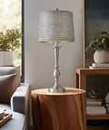 USB Sleek Metal Table Lamps Set Of 2 For Living Room And Bedroom Large Size Brushed Nickel Finish Touch Activated Dual USB Ports