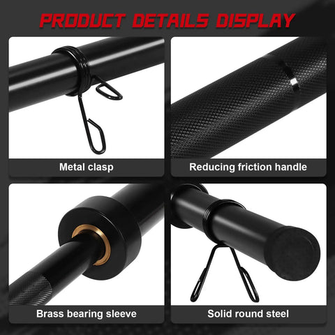 Detailed features of 2.2m Straight Power Barbell Bar With 1000 Lbs Weight Capacity For Strength Training Enhanced Textured Grip