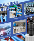 Push To Connect Fittings Reducing 5/16 Inch To 1/4 Inch Tube OD Quick Connector shown in various applications.