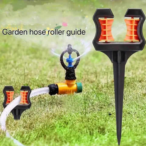 Easy Install Garden Hose Guide Spikes Top Roller No Tools Boost Irrigation Efficiency Quick Hose Positioning Lawn Spikes Holder