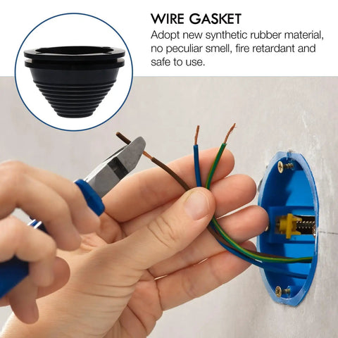 Shaped Wire Gasket Kit With Black Synthetic Rubber Grommets For Insulated Wire Pass Throughs Flame Retardant Built Tough Grommet Caps Ideal For Frames Sheet Metal And Equipment Wiring, black rubber wire gasket for wall pass-through
