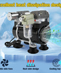 Oil Free Lab Vacuum Pump With Silencer, 50L Per Min Flow, Quiet Operation, No Mess, High 90Kpa Vacuum, Oilless Diaphragm Pump