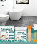 Killer Clear Roof Sealant And Heavy Duty Waterproof Adhesive That Slaps Down A Tight Leak Barrier On Tile Grout Concrete Patios And Basements All Season Long in a modern bathroom setting.