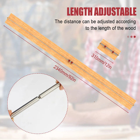Nail Every Measure With This Straight Up 3 In 1 Modular Bar Gauge For Woodworking Clamping Positioning And Circle Drawing Inside Or Outside Corners Getting It Done Right Today, showing adjustable wood measuring bar with steel connector.