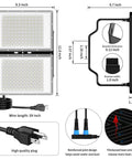Dimensions and features of Crazy Bright 400W LED Flood Light With 40000LM, IP66 Waterproof Outdoor Security Lighting