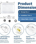 Top Shelf Screw In Silicone Nose Pads For Glasses 9 Pair Replacement Kit dimensions showing clear storage box and installation tool.