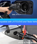 Portable Level 1 And Level 2 Electric Vehicle Charger 40 Amps With 25 Foot Cable Nema 1450 And 515 Adapters For All Evs That Is An Absolute Beast Whenever You Need Rapid Juice For Your Ride, SAE J1772 connector charging.