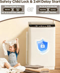 Compact Portable Washer And Dryer Combo Featuring Heated Boot Dryer Fully Automatic 28 Pound Washing Machine with safety features.