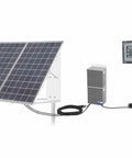Heavy Duty Solar Led Area Light 150W Hazardous Location C1d2 C2d1 Certified with solar panels and battery unit connected.