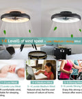 Copper Color Flush Mount Ceiling Fan With Lights, Low Profile Design, showcasing 1-6 speed levels, suitable for various rooms