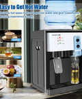 Hot And Cold Water Dispenser For Home And Office With Compact 4.9 Gallon Desktop Design Stainless Steel Liner OneTouch Temperature Control