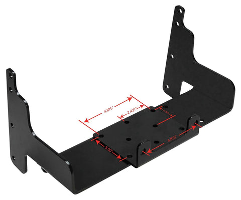 ATV Winch Mount for Polaris Gen 4 Chassis, Heavy Duty Mounting Bracket With Easy Install, powder-coated steel with dimensions
