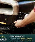 Versa 16 Pizza Oven With 16 Inch Rotating Stone, Patented Dual Burner System, easily converts from propane to natural gas.