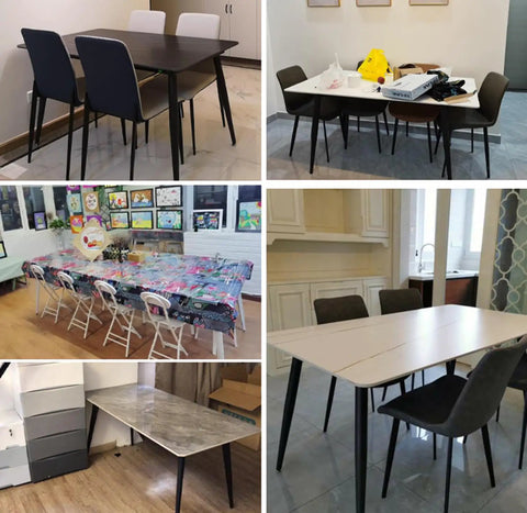Heavy Duty Steel Table Base Built For Rugged Industrial Vibes And Heavy Loads With No Sweat Setup features dining tables in home settings.