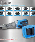 Cordless Nibbler For 18V And 21V Batteries, 1200 RPM Sheet Metal Cutter shown with Makita battery slots