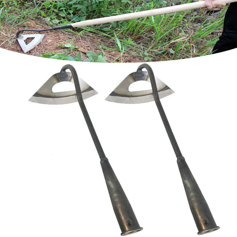 All Steel Hardened Hollow Garden Hoe For Tough Weeding And Edging, tool with sharp blade, ideal for soil loosening and planting