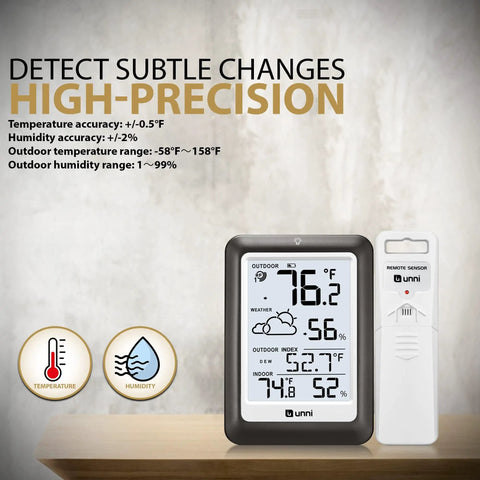 Dope Wireless Indoor Outdoor Thermometer Weather Station With Remote Sensor Temperature Humidity Monitor Battery Powered