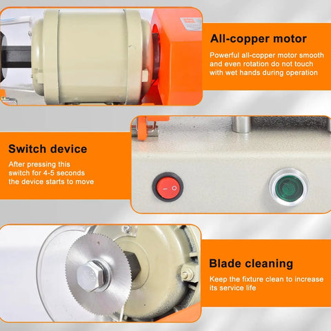 Heavy Duty Key Duplicator Cutting Machine For 110V Metal Keys features all-copper motor, switch device, and blade cleaning.