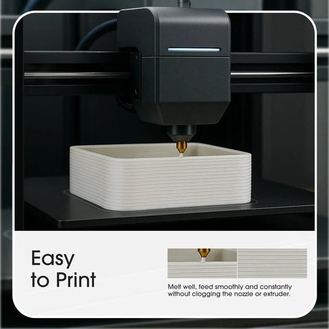 Pro Grade 1.75Mm Pla Plus Filament For 3D Printers, Built Tough And Prints Smooth As Silk With Zero Drama, High Impact Strength And Low Shrinkage Formula, Two Point Two Pound Spool In Clean Cold White