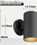 Dimensions of Outdoor Wall Sconce Light Set Weatherproof Cylinder Exterior Lighting For Porch Garage Patio Entryway IP65