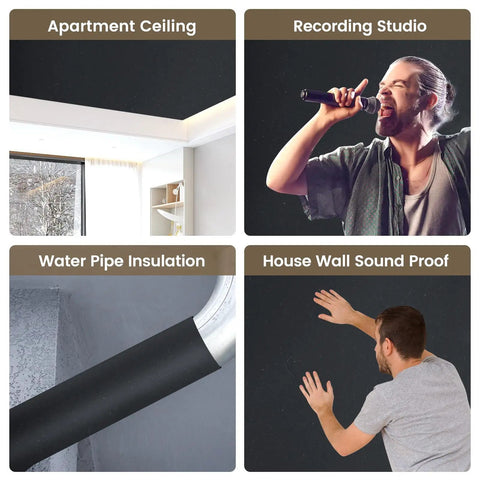 High Density Closed Cell Acoustic Foam Sheets That Hit Different At Muting Echoes And Keeping Your Space Dead Quiet With Super Grippy Self Adhesive Backing For Fast Setup in a recording studio and apartment settings.