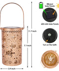 Sea Turtle Solar Lantern Outdoor Light Hanging LED Waterproof Garden Decor For Patio Porch Balcony Yard And Deck, showing size and features