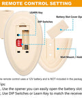 Ceiling Fan Remote Control Replacement With Three Speed Settings And Light Dimmer Learn Key 3039MHz Includes Wall Holder components