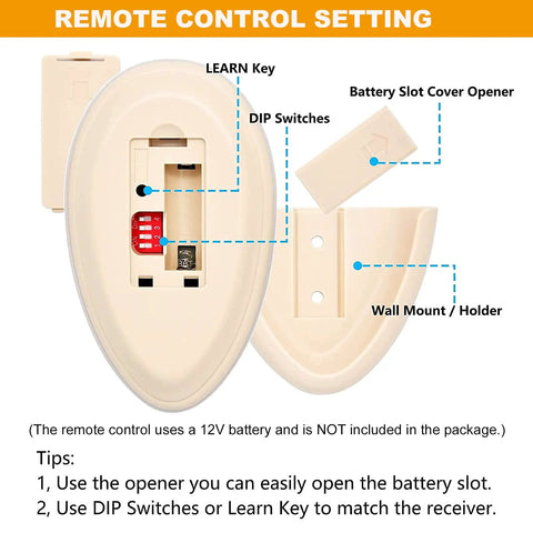 Ceiling Fan Remote Control Replacement With Three Speed Settings And Light Dimmer Learn Key 3039MHz Includes Wall Holder components