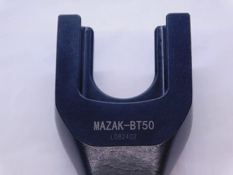 Heavy Duty Mazak BT50 Pull Stud Spanner Wrench With Precision Machined Jaws, Viewed From Above