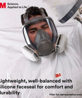 Full Facepiece Reusable Respirator 6900 Large NIOSH Approved With Silicone Face Seal And Four Point Harness Built For Painters