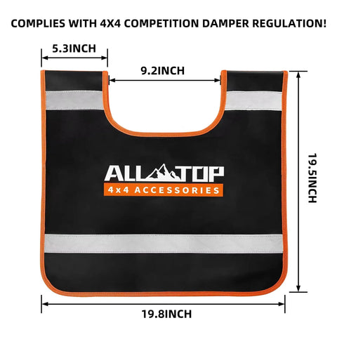 Vinyl Winch Cable Damper With High Visibility Reflective Strip For Safe Recovery 4x4 Racing Regulation Black 1 Piece