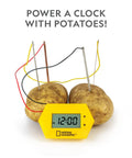 Battery Making Science Kit For Kids DIY Potato Clock And Coin Powered Flashlight Hand On STEM Projects Learn Electricity With Easy Experiments At Home Hands On Learning For Curious Kids potato clock kit with two potatoes and digital display