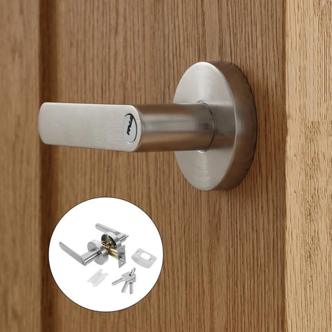 Aluminum Entry Door Lever Lock With Lowkey Quiet Operation And Enhanced Security Keyed Interior And Exterior Door Hardware