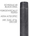 Three Quarter Inch By Ten Inch Black Steel Pipe Four Pack For Diy Rustic Industrial Furniture Projects Pre Cut And Ready To Roll Fits Standard Three Quarter Inch Threaded Black Malleable Iron Fittings featuring schedule 40 specs.