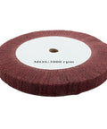 Top Tier Nylon Fiber Flap Polishing Wheel For Curves And Tight Spots Non Woven Abrasive Buffing Disc Delivers Shadow Free Finish On Wood And Metal Surfaces At 250mm Size, close-up view.