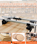 47.2 Inch Router Sled For Flattening Slabs, 3 Axis Adjustable, aluminum on wood slab for leveling in woodworking workshop