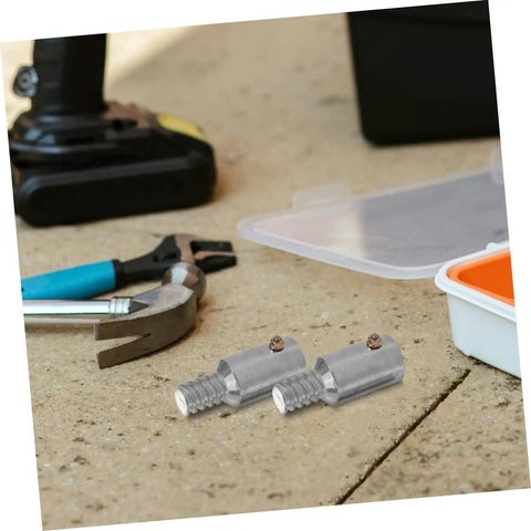 No Drill Curtain Rod Connectors Kit For Poles And Push Broom Handle Tips Aluminum Alloy Threaded Tips on workbench