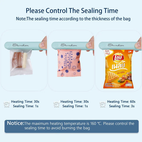 Portable Handheld Bag Sealer For Snacks And Food Storage Heat Vacuum Sealing Gadget With Power Cable Keeps Cookies Fresh