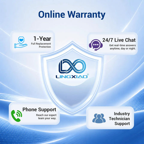 Online warranty offers 1-year full protection, 24/7 live chat, phone, and technician support for customer service.
