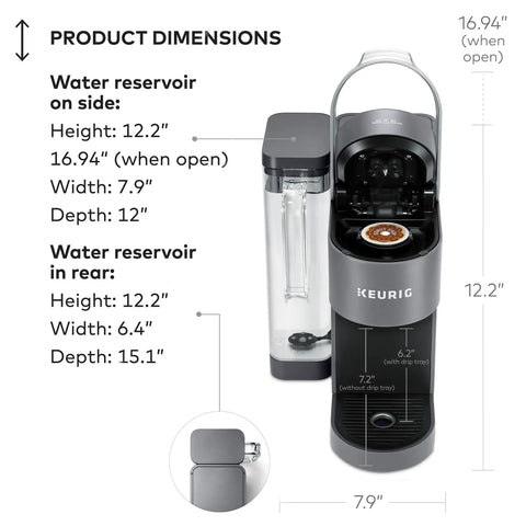 K Supreme Single Serve K Cup Pod Coffee Maker With MultiStream Technology Delivers Rich Flavor For Every Cup in gray, top view