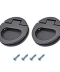 2 Pack Zinc Alloy Flush Ring Pull Handles 43.5mm OD x 7mm Deep with Screws Black Slam Latch for Drawer Sliding Doors
