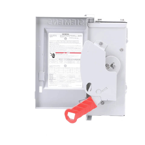 Heavy Duty 30 Amp 3 Pole 600 Volt Non Fused Safety Switch With 3 Wire HD Type 3R Quick Make Quick Break Mechanism open view
